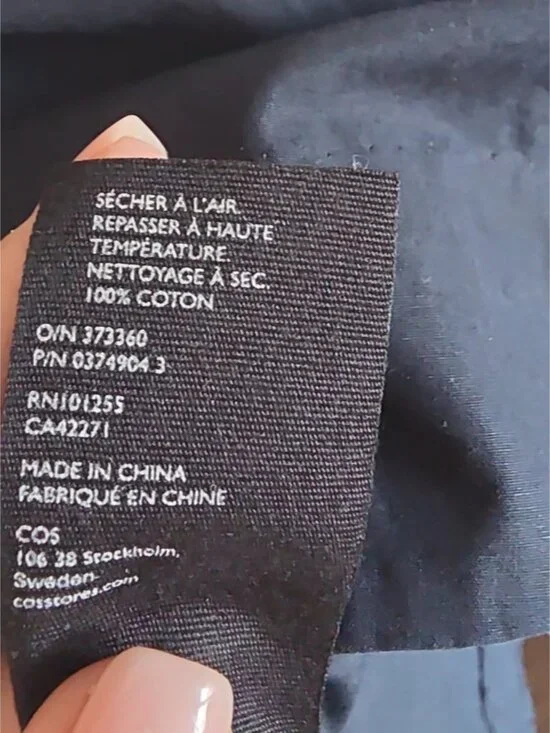 COS | V-neck Poplin Dress Side Ties Navy Sz 8 - Picture 5 of 6